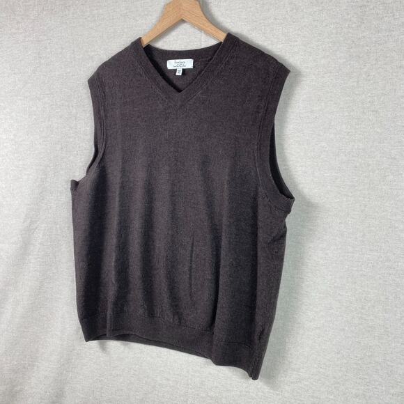 Turnbury Mens 100% Merino Wool Sweater Vest Size XL Brown Preppy Grandpacore - Picture 2 of 9